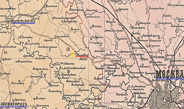 Нахабино на карте Московской губернии 1873 год.jpg