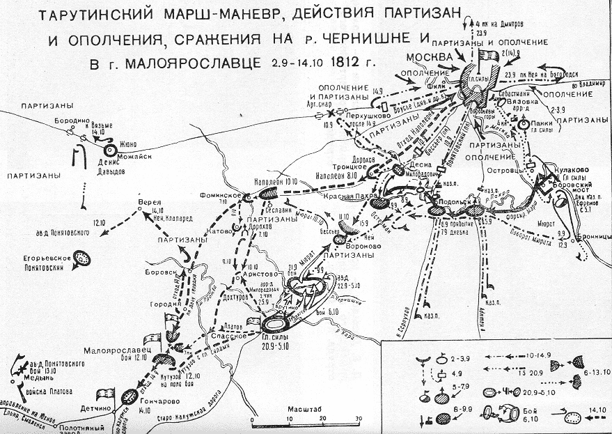 Карта малоярославца 1812 года