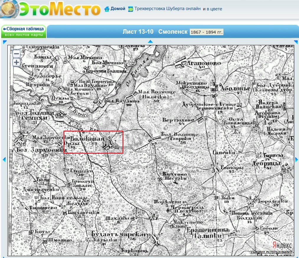 Карта шуберта орловской губернии