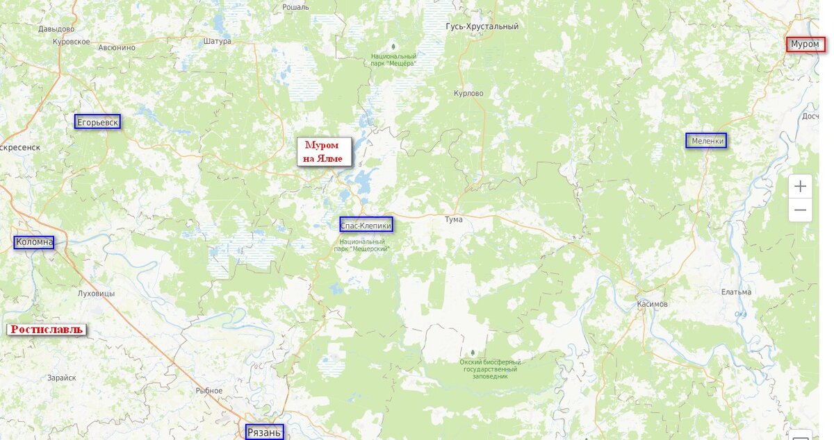 Мещера московская область карта
