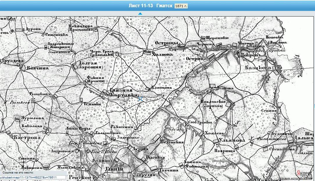 Карта шуберта гжатского уезда