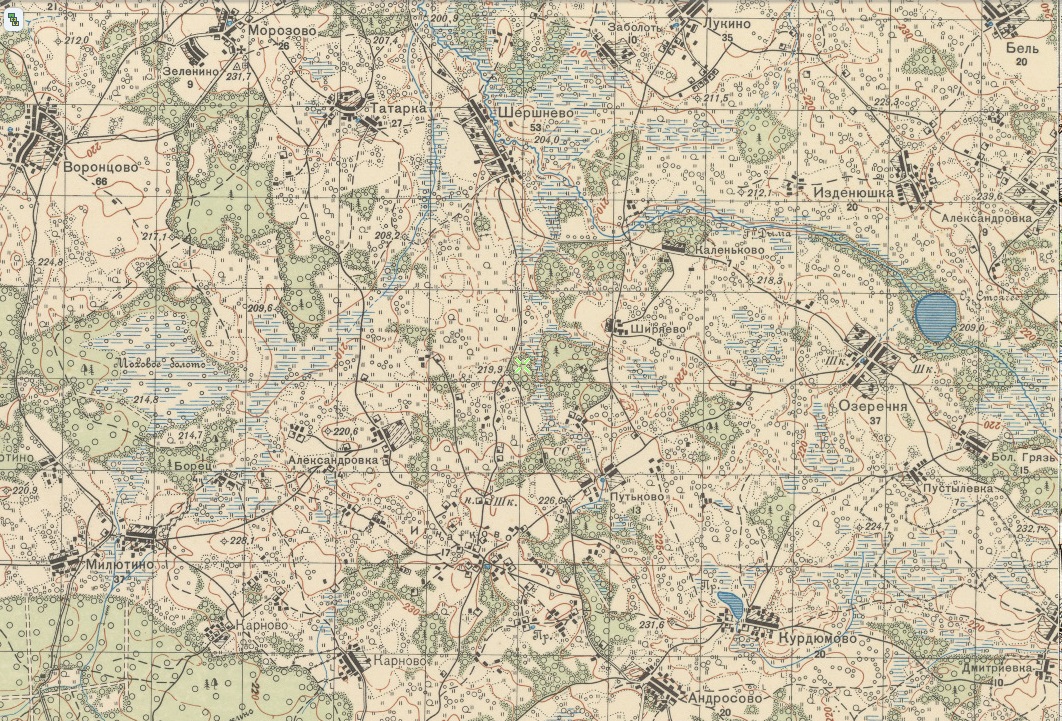 Старая карта смоленской области подробная с деревнями на 1941 год