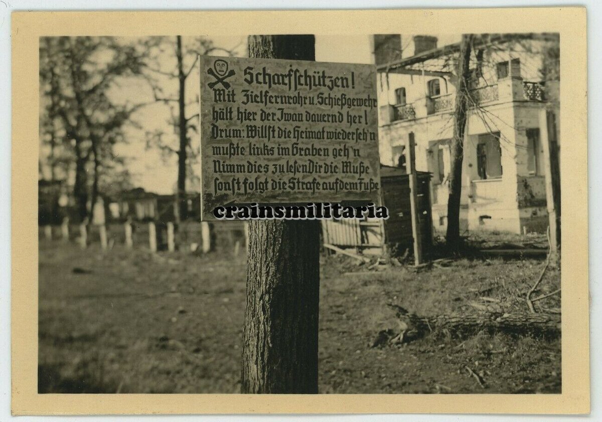 Foto Schild Scharfschützen Sniper am Wolchow b. TSCHUDOWO Russland 1942.jpg